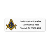 フリーメーソンマソニックスクエアとコンパスホワイト ラベル (正面)