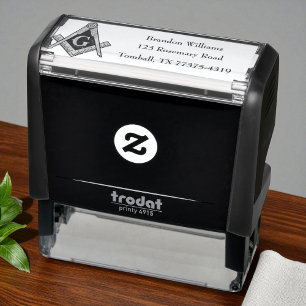 フリーメーソンマソニックスクエアとコンパス セルフインキングスタンプ