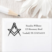 フリーメーソンマソニックスクエアとコンパス ラベル (インサイチュ)