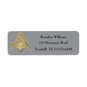 フリーメーソンマソニックスクエアとコンパス ラベル (正面)