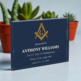 フリーメーソンマソニックネイビーブルー 表彰盾