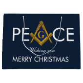 フリーメーソンマソニックメイソンフリーメーソンクリスマス ラージペーパーバッグ (正面)