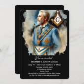 フリーメーソンメーソンリースクエアとコンパスマソニック 招待状 (正面/裏面)