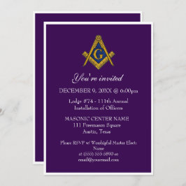 フリーメーソンメーソンリーブラックマソニックパープル 招待状
