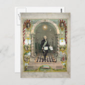 フリーメーソン会員としてジョージ・ワシントン ポストカード (正面/裏面)