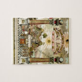 フリーメーソン会員のフリーメーソンの象徴的な図表 ジグソーパズル (横)