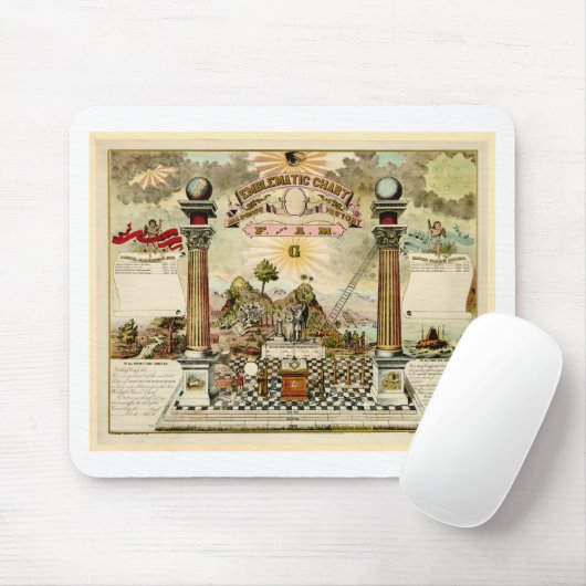 フリーメーソン会員のフリーメーソンの象徴的な図表 マウスパッド (マウス)