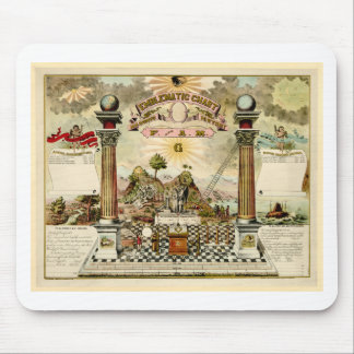 フリーメーソン会員のフリーメーソンの象徴的な図表 マウスパッド