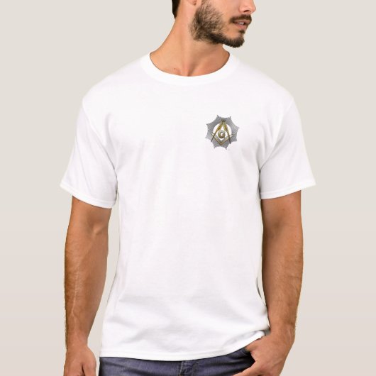 フリーメーソン会員の正方形およびコンパス Tシャツ (正面)