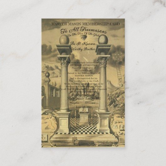 フリーメーソン会員カード 名刺 (正面)