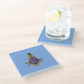 フリーメーソン会員(青い) ガラスコースター (アングル)