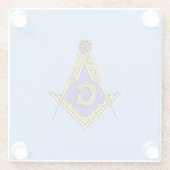 フリーメーソン会員(青い) ガラスコースター (裏面)