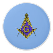 フリーメーソン会員(青い) セラミックノブ (正面)