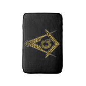 フリーメーソン会員(黒及び金ゴールド) バスマット (正面縦)