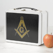 フリーメーソン会員(黒及び金ゴールド) メタルランチボックス (インサイチュ)