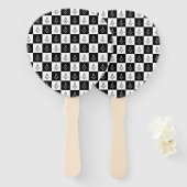 フリーメーソン市松模様にパターン ハンドファン (正面&裏面)