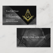 フリーメーソン用スクエア&コンパス名刺 名刺 (正面/裏面)