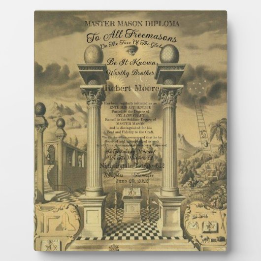 フリーメーソン複層 フォトプラーク (正面)