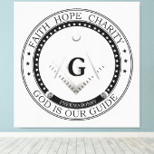 フリーメーソン記号 キャンバスプリント (インサイチュ (ウッドフロア))