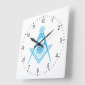 フリーメーソン記号 スクエア壁時計 (傾斜)