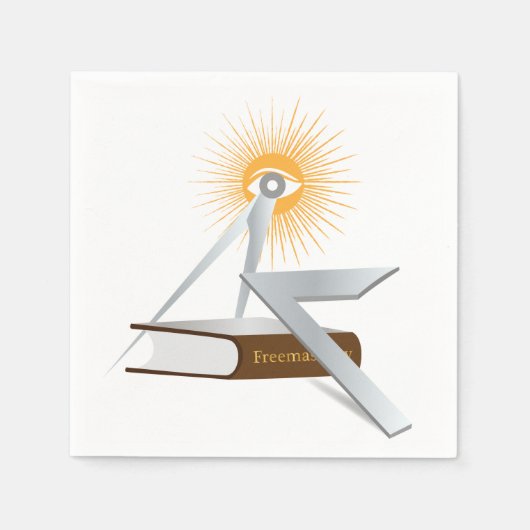 フリーメーソン記号 スタンダードカクテルナプキン (正面)