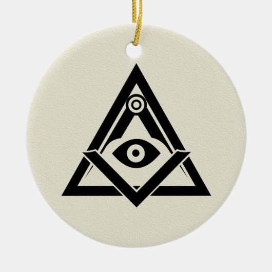 フリーメーソン記号 セラミックオーナメント (正面)
