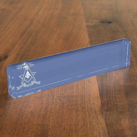 フリーメーソン記号 デスクネームプレート (側面)