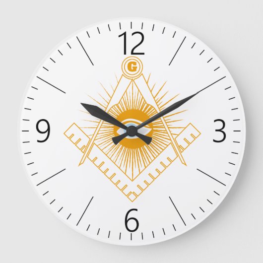 フリーメーソン記号 ラージ壁時計 (正面)