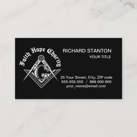 フリーメーソン記号 名刺 (正面)