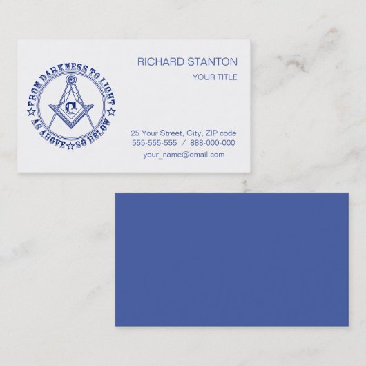 フリーメーソン記号 名刺 (正面/裏面)
