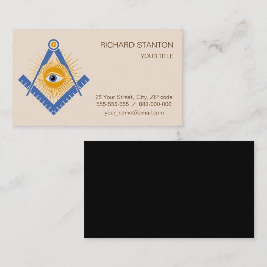 フリーメーソン記号 名刺 (正面/裏面)