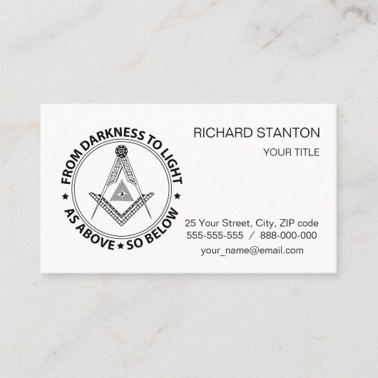 フリーメーソン記号 名刺 (正面)