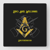 フリーメーソン スクエア壁時計 (正面)