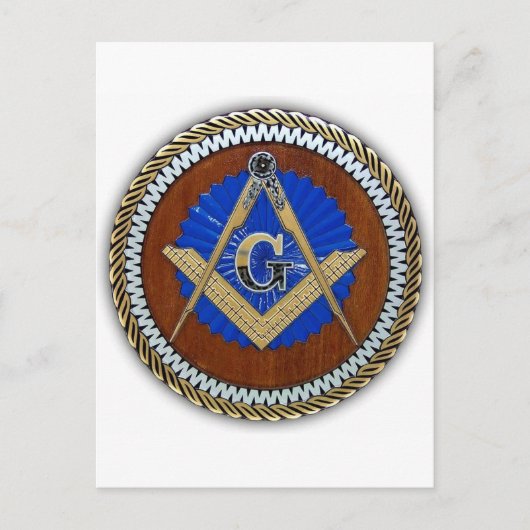フリーメーソンNWO陰謀スクエア&コンパス ポストカード (正面)