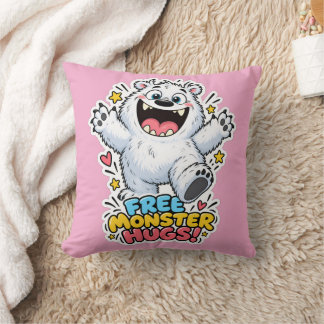 🤗❄️ フリーモンスターのハグ! – かわいいイエティの枕 💖✨ クッション