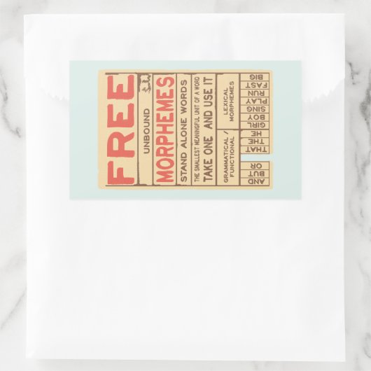 フリーモーフおもしろいェス文法英語音素 長方形シール (バッグ)