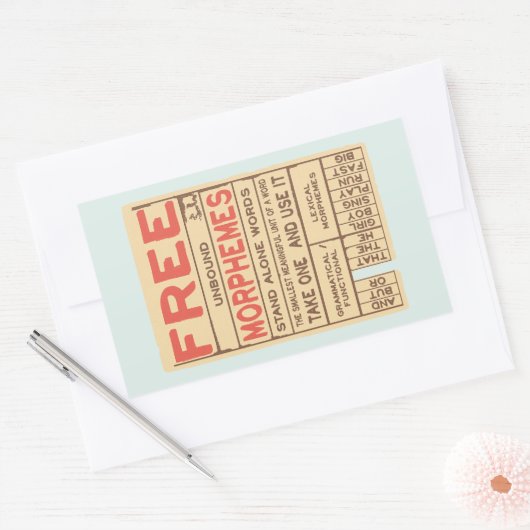 フリーモーフおもしろいェス文法英語音素 長方形シール (封筒)