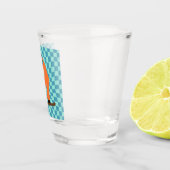 フリーライドスノーボーダーオレンジス市松模様にーツ ショットグラス (右)