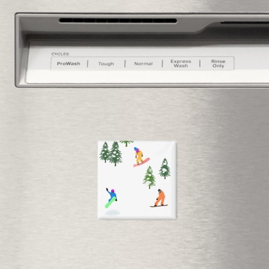 フリーライドスノーボーダースノーボード マグネット (インサイチュ (食洗機))