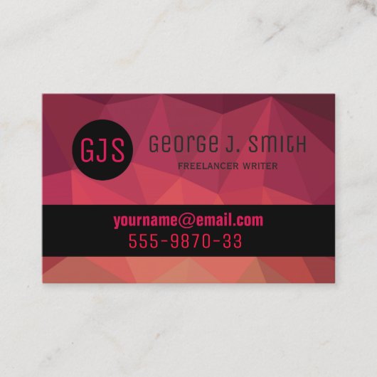 フリーランサーモダンライターのハイテク・ビジネス・カード 名刺 (正面)