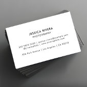 フリーランスのミニマル写真家連絡カード 名刺