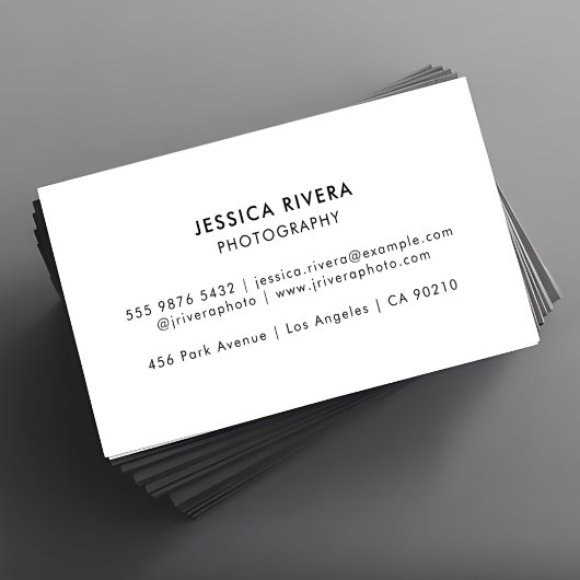 フリーランスのミニマル写真家連絡カード 名刺