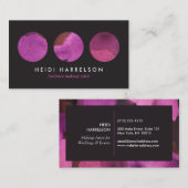 フリーランスのメイクアップアーティストのためのピンクの美しいパレット 名刺 (正面/裏面)