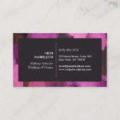 フリーランスのメイクアップアーティストのためのピンクの美しいパレット 名刺 (裏面)