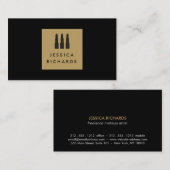 フリーランスのメイクアップアーティストIのリップスティックTrioロゴ 名刺 (正面/裏面)