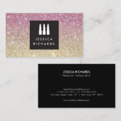 フリーランスのメイクアップアーティストIVのリップスティックTrioロゴ 名刺 (正面/裏面)