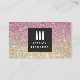 フリーランスのメイクアップアーティストIVのリップスティックTrioロゴ 名刺