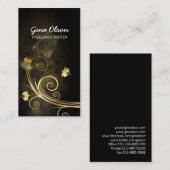 フリーランスのライター金ゴールドフローラスワール発行 名刺 (正面/裏面)