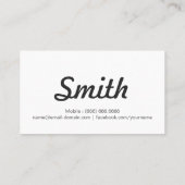 フリーランスのライター – スタイリッシュシンプル簡潔 名刺 (裏面)