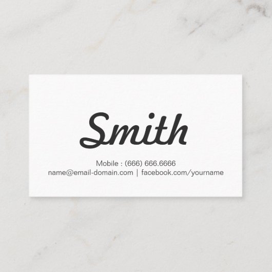 フリーランスのライター – スタイリッシュシンプル簡潔 名刺 (裏面)